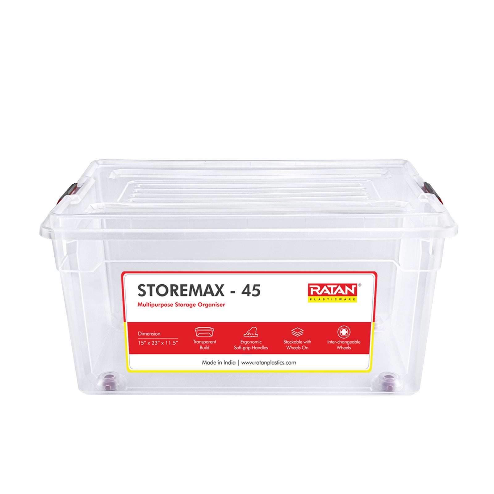 Storemax Plastic Storage Container Box with Wheels