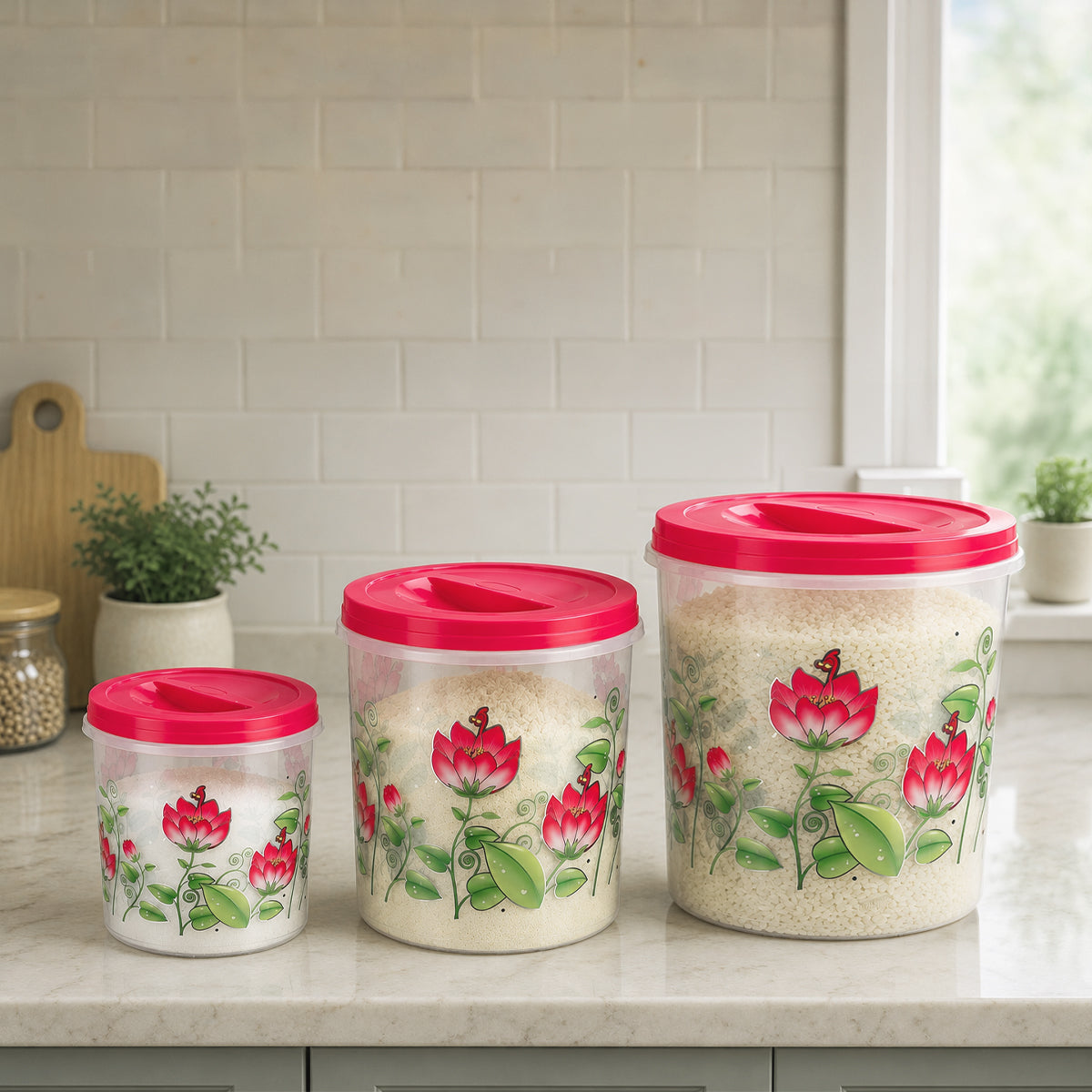 Crystal Containers - Tulip garden print
