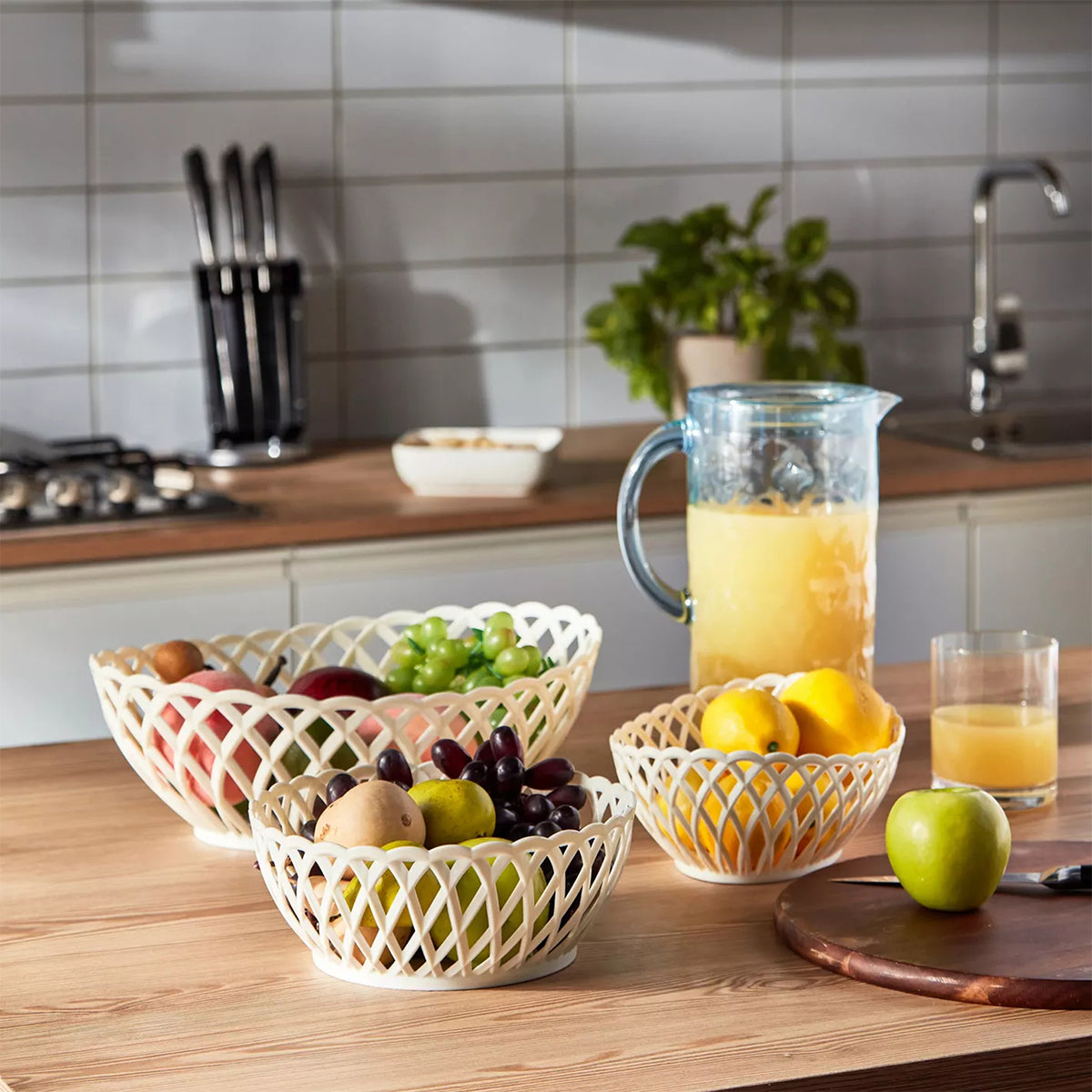 Cane Fruit Baskets for Home Kitchen